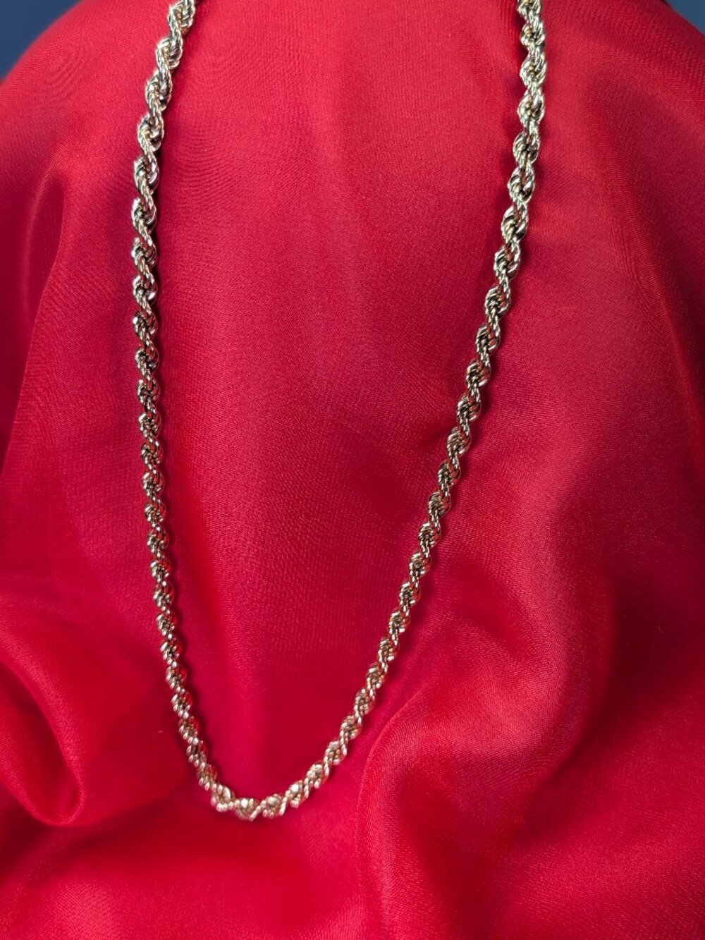 Vintage MONET Gold Tone Rope Chain Necklace Twisted 23" Layering Jewelry